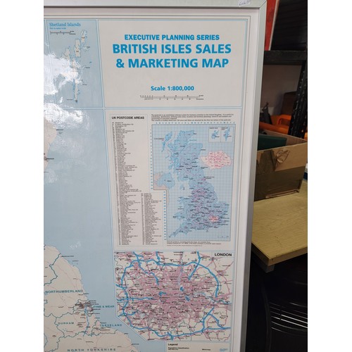 138 - Large frame map of the British Isles dated 1994 by the executive planning series for marketing and s... 