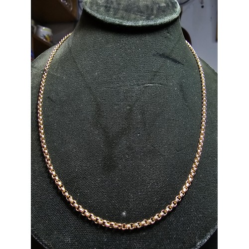 355 - A good quality 9ct yellow gold neck chain with a belcher link design, total weight of 8.3g, in excel... 