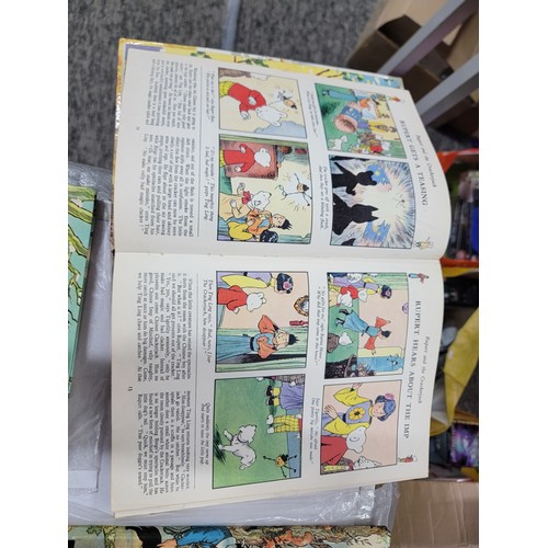 107 - Qty of 5x vintage Rupert Bear Annuals dating 1957,1967,1968,1969 and 1974 only one still has price c... 