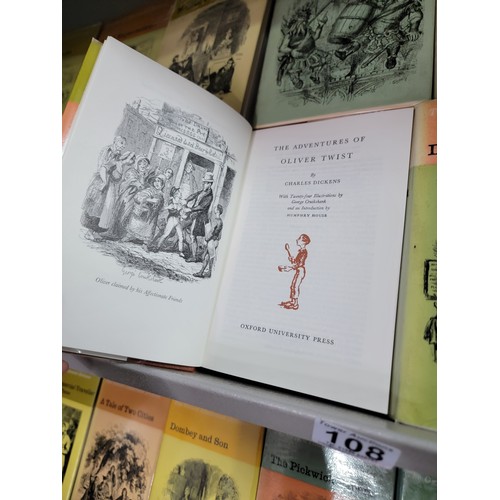 108 - Complete set of 21x volumes of The Oxford Illustrated Dickens by Charles Dickens hardback books. Thi... 