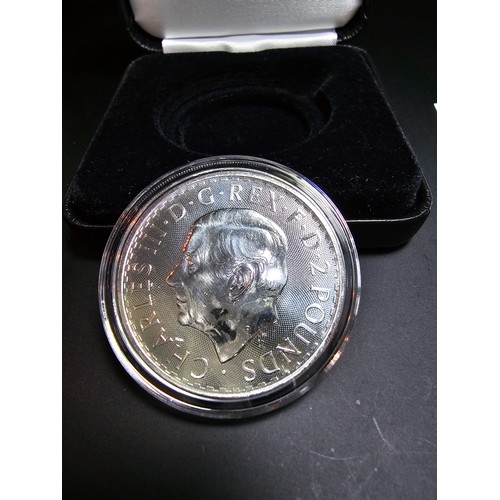 239 - A jubilee mint 2023 uncultivated 1oz silver Britannia coin denomination £2, limited edition of 2023 ... 