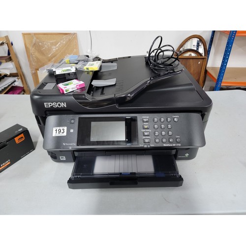 193 - Large good quality Epson Workforce WF 7710 printer and scanner with digital display to the front com... 