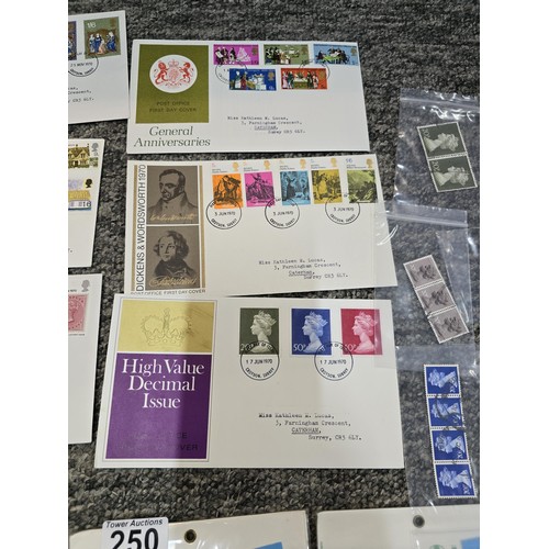 250 - A large collection of organized stamps in individual bags, some are mint stamp blocks covering many ... 