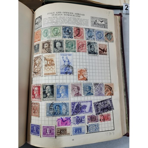 210 - 2x vintage almost complete stamp albums covering British stamps and Europe and world stamps, along w... 