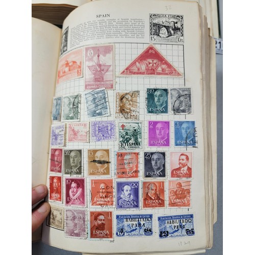 210 - 2x vintage almost complete stamp albums covering British stamps and Europe and world stamps, along w... 