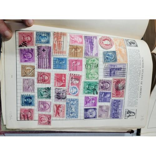 210 - 2x vintage almost complete stamp albums covering British stamps and Europe and world stamps, along w... 