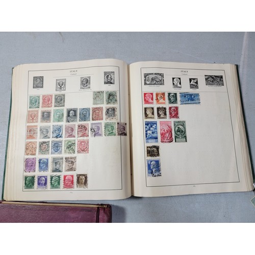 210 - 2x vintage almost complete stamp albums covering British stamps and Europe and world stamps, along w... 