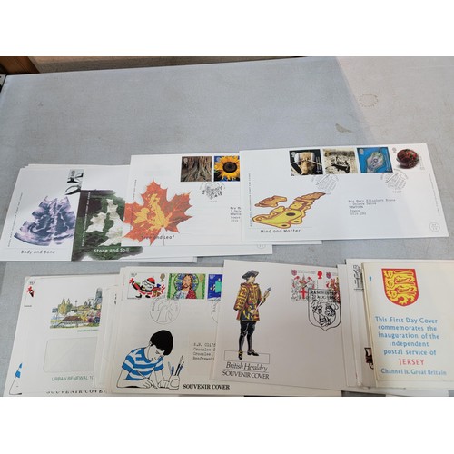 211 - Box containing a large quantity of first day covers inc British gardens, British fairs, St Johns Amb... 