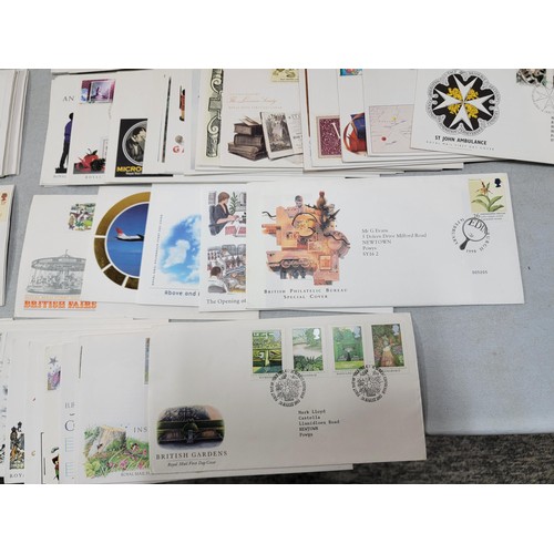 211 - Box containing a large quantity of first day covers inc British gardens, British fairs, St Johns Amb... 