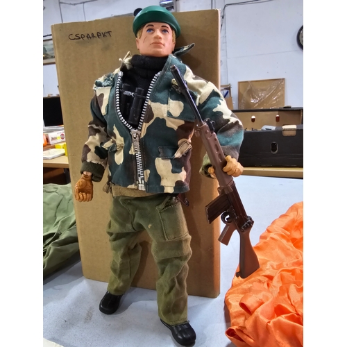 71 - Early 1960's Palitoy Action man Paratrooper figure, mostly complete, includes his uniform 2x beret's... 