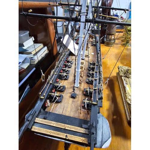 365 - Large and impressive scratch built model ship the USS Constellation extremely detailed and accurate ... 