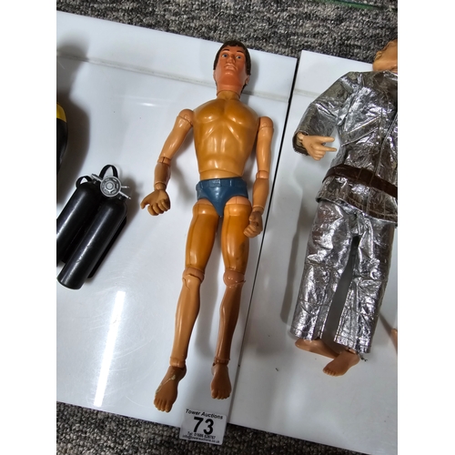 73 - Early 1960's 4x Palitoy Action man figures, includes the earliest 1st & 2nd series figures (see phot... 