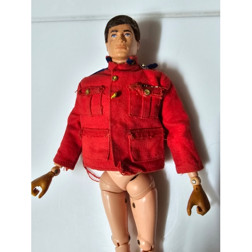 74 - Early 1960's / 70's 3x Palitoy Action man figures all with flock heads & 2 with flock beards, includ... 