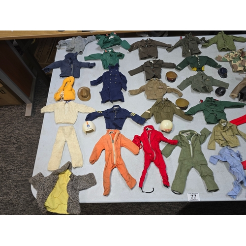 76 - A Large Comprehensive Collection of 1960's / 70's Action Man clothing and uniforms which includes ma... 