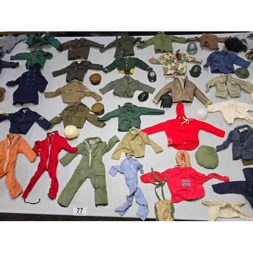 76 - A Large Comprehensive Collection of 1960's / 70's Action Man clothing and uniforms which includes ma... 