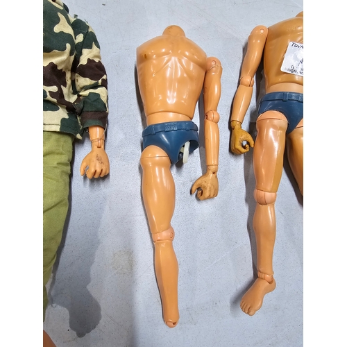 77 - Collection of 1970's 6x CPG Action man figures with eagle eyes and flock heads, the figures are in v... 