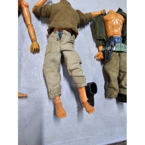 77 - Collection of 1970's 6x CPG Action man figures with eagle eyes and flock heads, the figures are in v... 