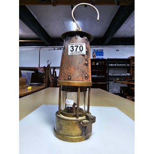 370 - Genuine vintage miners lamp in good overall condition the glass is in good order the miners lamp is ... 