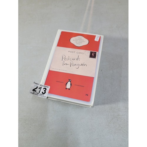 213 - Postcards from Penguin box set containing 100 book titles as postcards, all in good order and unmark... 