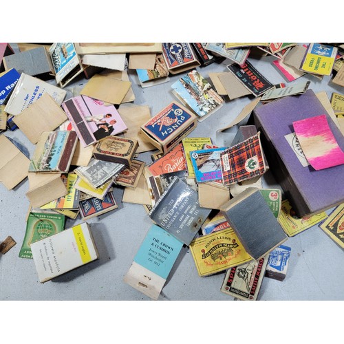 215 - Bag containing a large quantity of vintage collectable match boxes and match books inc Punch, The Sh... 