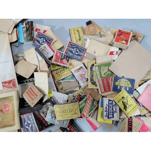 215 - Bag containing a large quantity of vintage collectable match boxes and match books inc Punch, The Sh... 