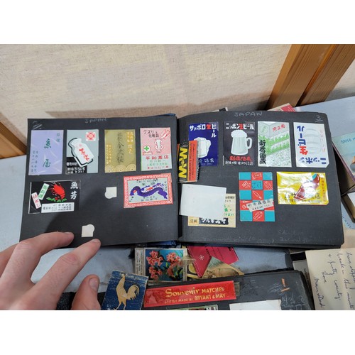 215 - Bag containing a large quantity of vintage collectable match boxes and match books inc Punch, The Sh... 