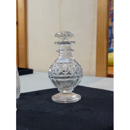 220 - 5x pieces of cut glass and crystal ware inc a large cut glass crystal bowl, a tall stem vase, 3x bot... 