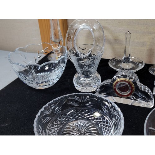 231 - 12x cut glass crystal items by Stuart Crystal and Royal Brierley crystal most are etched with a fuch... 