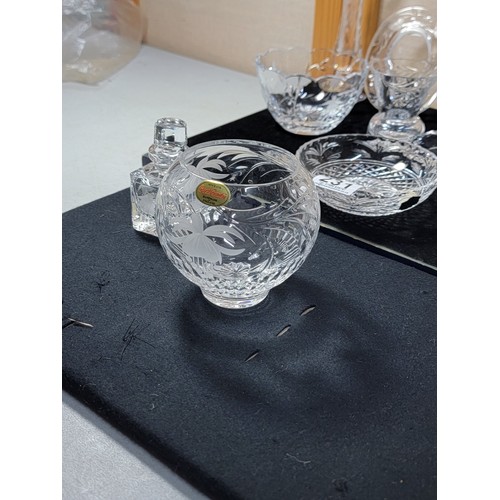 231 - 12x cut glass crystal items by Stuart Crystal and Royal Brierley crystal most are etched with a fuch... 