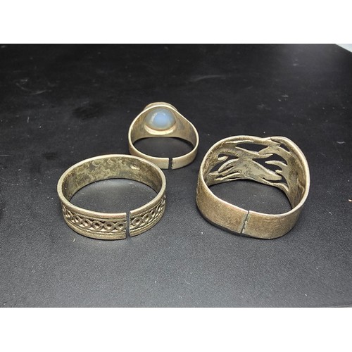 280 - A bundle of 6x 925 silver rings, 3 of the rings have splits to the bands, the other 3 are in good or... 