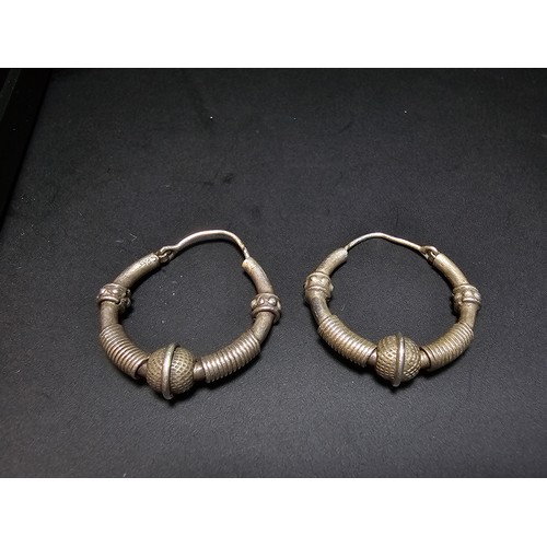 281 - A bundle of 3 pairs of 925 silver hoop earrings, all in good order complete with presentation box. T... 