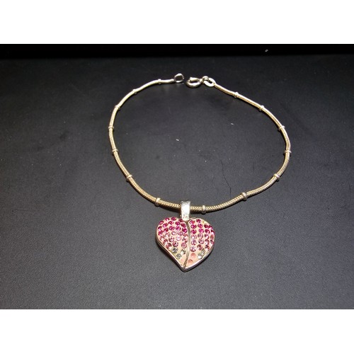 294 - A pretty 925 silver bracelet with a 925 silver heart charm. In good clean condition and boxed, the h... 