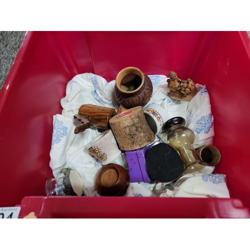 403 - A box full of various ceramic figurines along with some plates etc