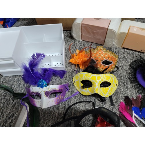 406 - Qty of face masks along with new small storage containers