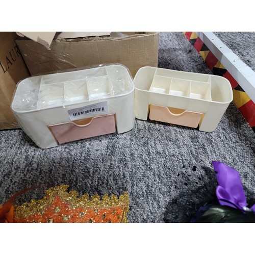 406 - Qty of face masks along with new small storage containers