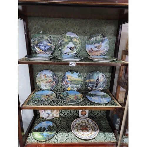 432 - one box and one bag of 12 danbury mint limited edition plates wedgwood plate with COA and a calender... 