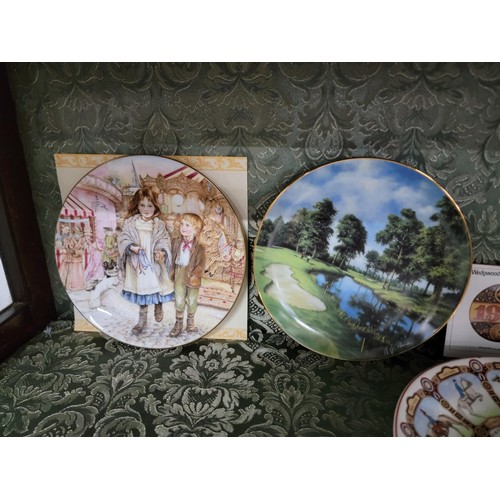 432 - one box and one bag of 12 danbury mint limited edition plates wedgwood plate with COA and a calender... 