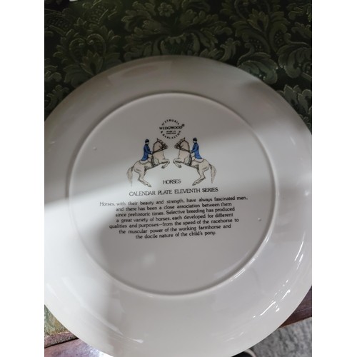 432 - one box and one bag of 12 danbury mint limited edition plates wedgwood plate with COA and a calender... 