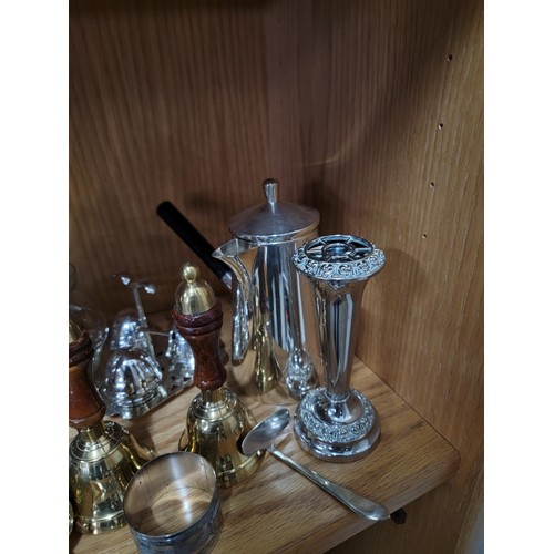 434 - Vast qty of silver plated ware with pickle jars, cruet sets, coffee & tea pots, water pot, butter kn... 