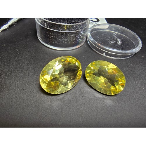 315 - 2x impressive good quality large faceted natural citrine loose gemstones. Length of the larger piece... 