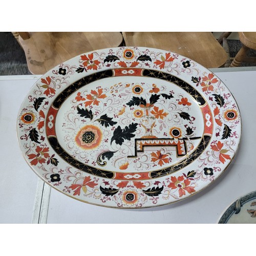 450 - 3x antique meat platters/chargers.