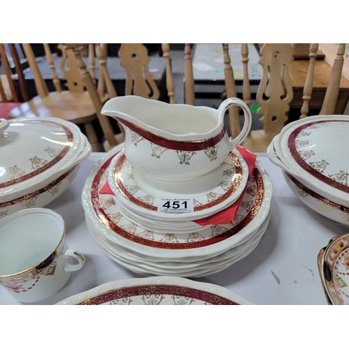 451 - Coldough china tea set, 40 piece in total. with an Alfred Meakin part dinner set