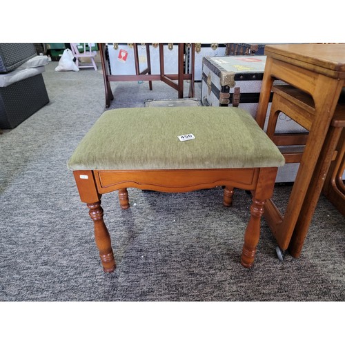 456 - clean green upholstered dressing table stool