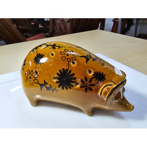 383 - Good vintage ceramic hedgehog figure by Rye pottery with various holes to the top most likely design... 