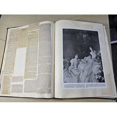 388 - Good antique very comprehensive large scrap book covering many important events and people throughou... 