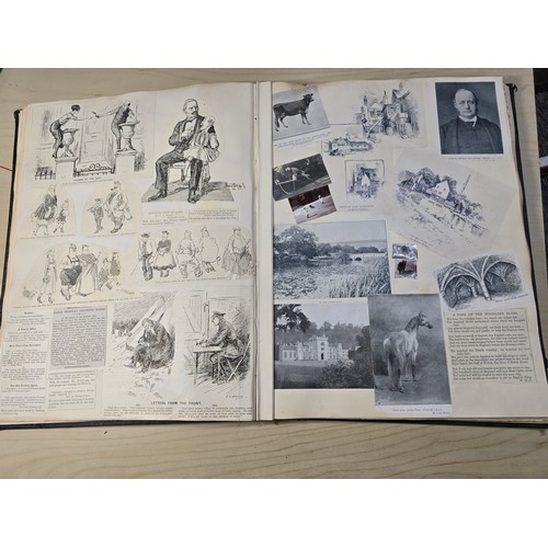 388 - Good antique very comprehensive large scrap book covering many important events and people throughou... 