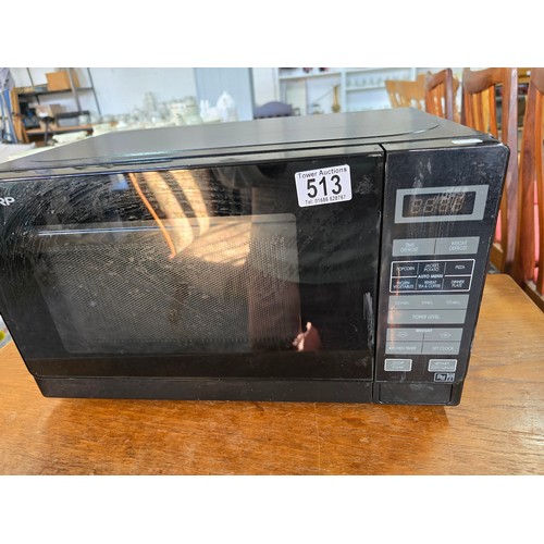 513 - Sharp 800w microwave in good condition and in full working order