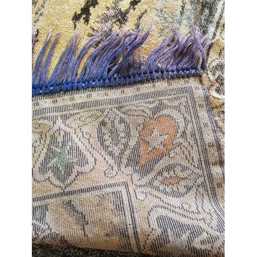 517 - Vintage hand knotted rug depicting a scene of the bride kidnapping in good clean condition length of... 