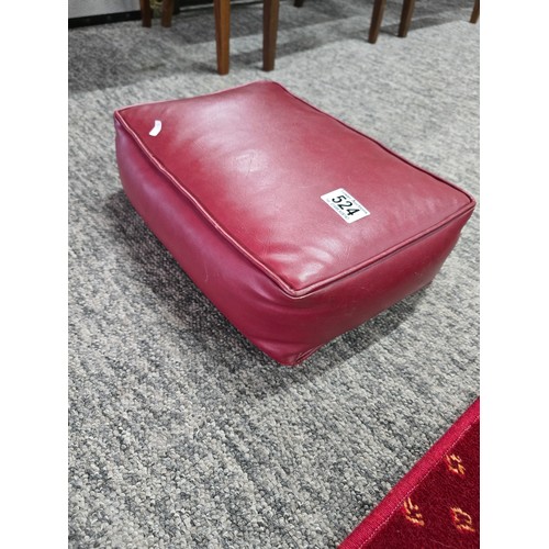 524 - Oriental hand knotted thick pile rug along with a red runner rug and a red leather kneeler, the orie... 