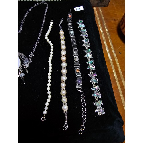 380 - Suite of good quality costume jewellery on 2 display boards ( not included) includes a pretty turquo... 